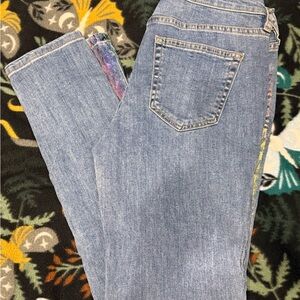 NY&C Slim Boyfriend Jeans Size 0 Metallic Rainbow Splatter NWT